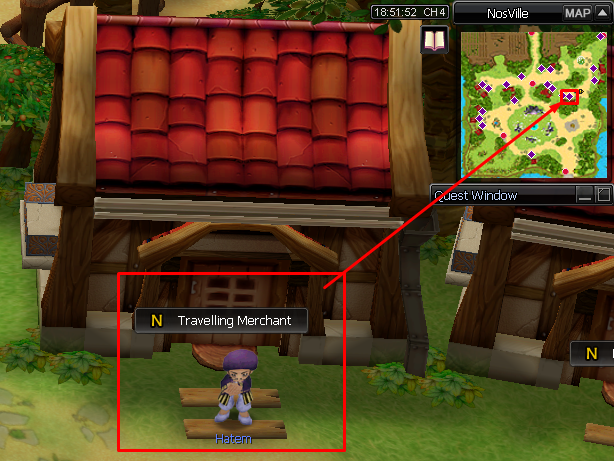 The Traveling Merchant NPC in NosVille